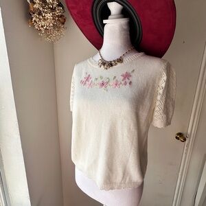 Floral Embroidered Knit Top